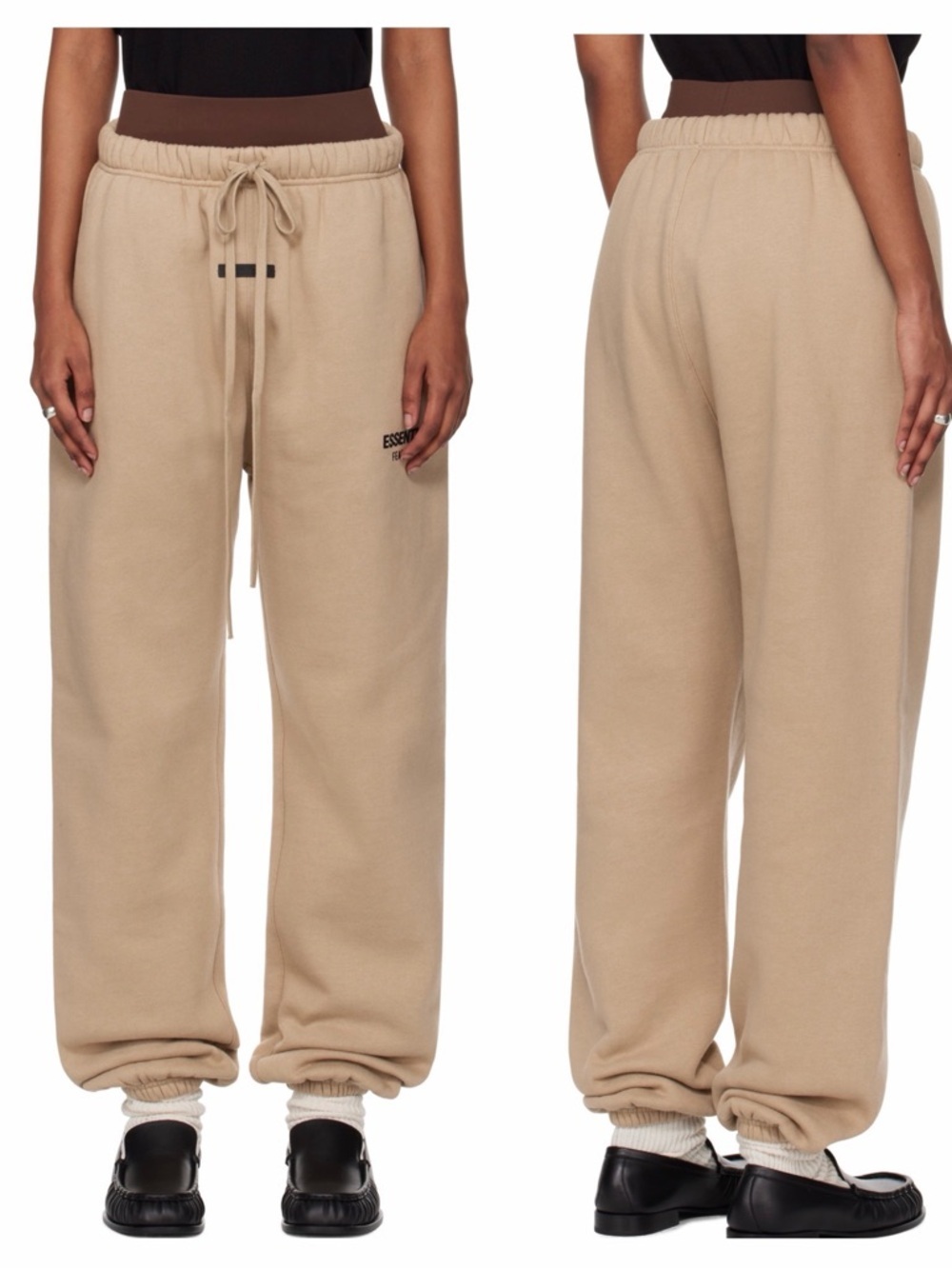 Fear of God Essential fleece Sweatpants color beige, straight leg size M Unisex